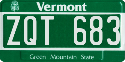 VT license plate ZQT683