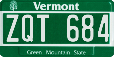 VT license plate ZQT684