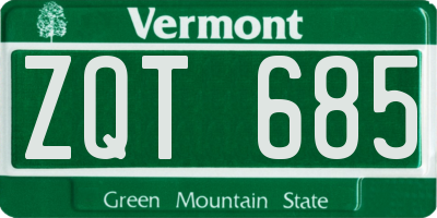 VT license plate ZQT685