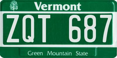 VT license plate ZQT687