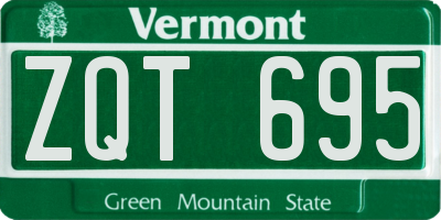 VT license plate ZQT695