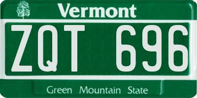 VT license plate ZQT696