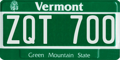 VT license plate ZQT700