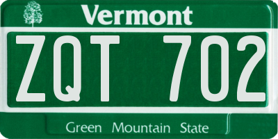 VT license plate ZQT702