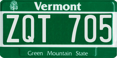 VT license plate ZQT705