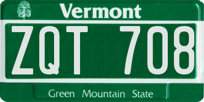 VT license plate ZQT708