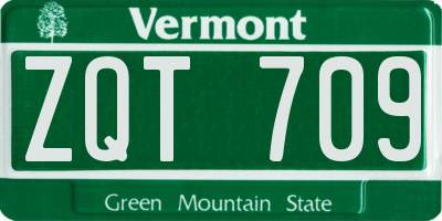 VT license plate ZQT709