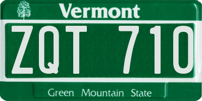 VT license plate ZQT710