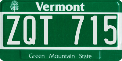 VT license plate ZQT715