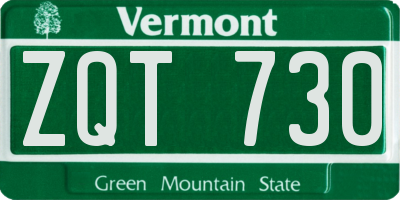 VT license plate ZQT730