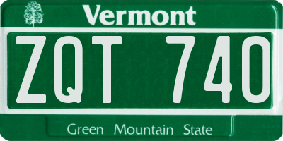 VT license plate ZQT740