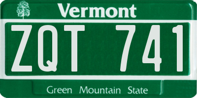 VT license plate ZQT741