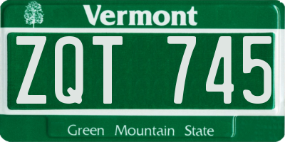 VT license plate ZQT745
