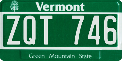 VT license plate ZQT746