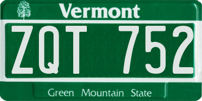 VT license plate ZQT752