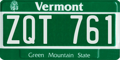 VT license plate ZQT761
