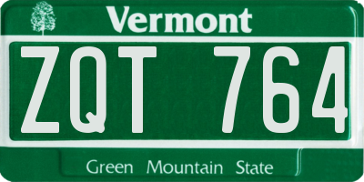 VT license plate ZQT764