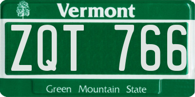 VT license plate ZQT766
