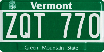 VT license plate ZQT770