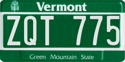 VT license plate ZQT775