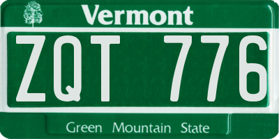 VT license plate ZQT776