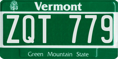 VT license plate ZQT779