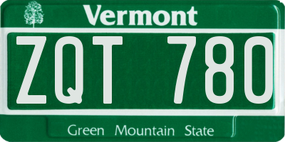 VT license plate ZQT780
