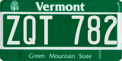 VT license plate ZQT782