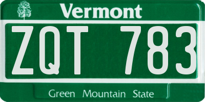 VT license plate ZQT783