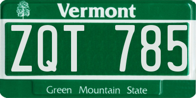 VT license plate ZQT785