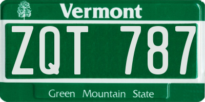 VT license plate ZQT787
