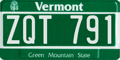VT license plate ZQT791