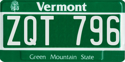 VT license plate ZQT796