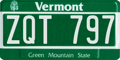 VT license plate ZQT797