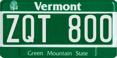 VT license plate ZQT800