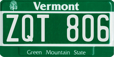 VT license plate ZQT806