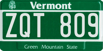 VT license plate ZQT809