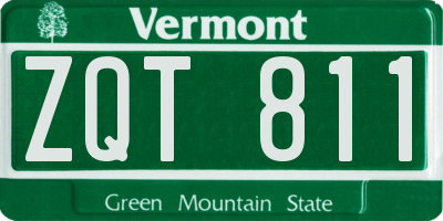 VT license plate ZQT811