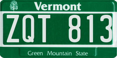 VT license plate ZQT813