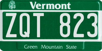 VT license plate ZQT823