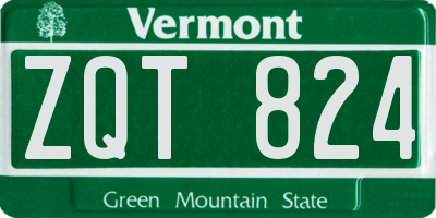 VT license plate ZQT824