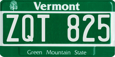 VT license plate ZQT825