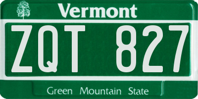 VT license plate ZQT827
