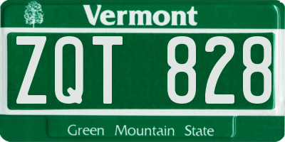 VT license plate ZQT828