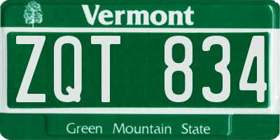 VT license plate ZQT834