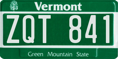 VT license plate ZQT841