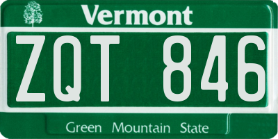 VT license plate ZQT846