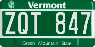 VT license plate ZQT847