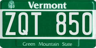 VT license plate ZQT850