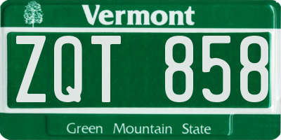 VT license plate ZQT858